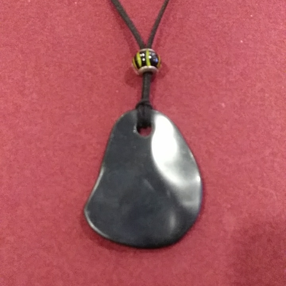 4 for $50 Fashion Jewelry Statement Necklace Large Black Stone Leather Strap - Picture 5 of 6